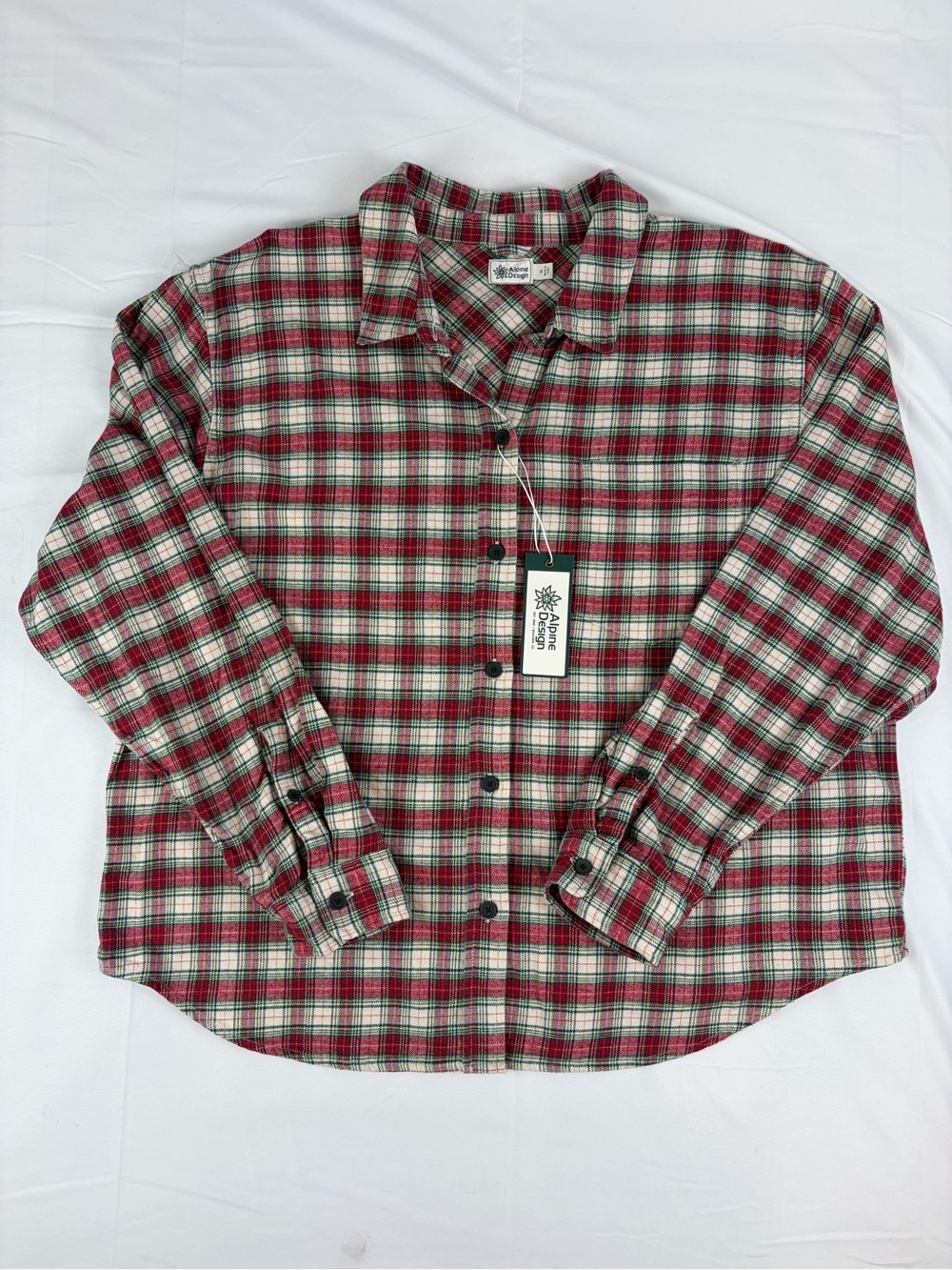 *NEW* Alpine Design Plaid Flannel Shirt 100% Cotton Red & Green Women’s XL